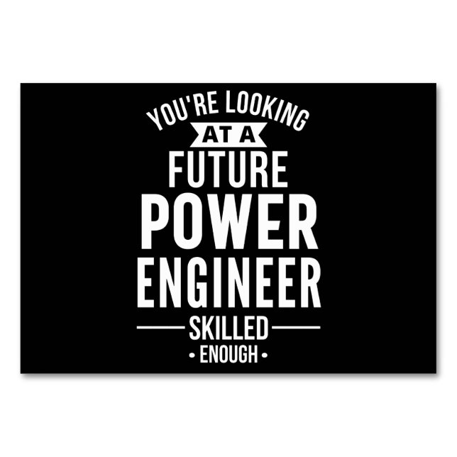 Power engineer gift table number (Front)