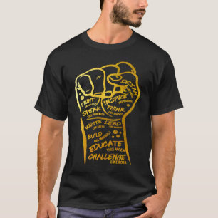 Power Fist African Roots Melanin Black History Sil T-Shirt