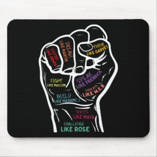 Power Fist Hand Inspirational Leaders Black Histor Mouse Pad