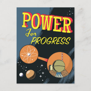 Power For Progress vintage Atomic poster Postcard