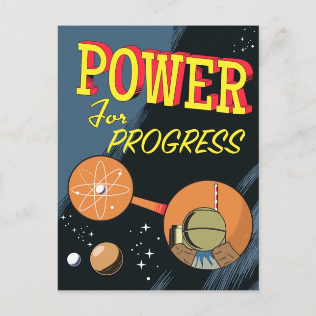 Power For Progress vintage Atomic poster Postcard (Front)