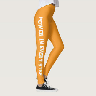 Power in Every Step Motivational Green Leggings