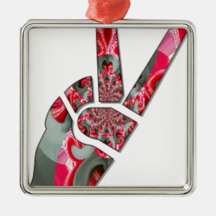 Power in the Palm: The Two-Finger Salute Metal Tree Decoration