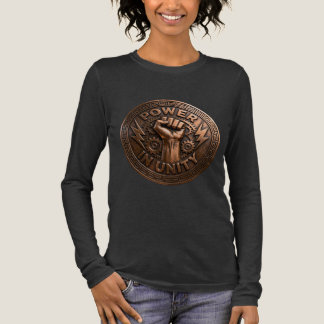 Power in Unity Bronze Fist Emblem Long Sleeve T-Sh Tri-Blend Shirt