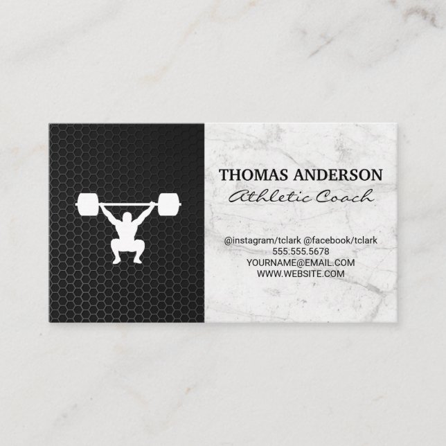 Power Lifting | Fitness Business Card (Front)