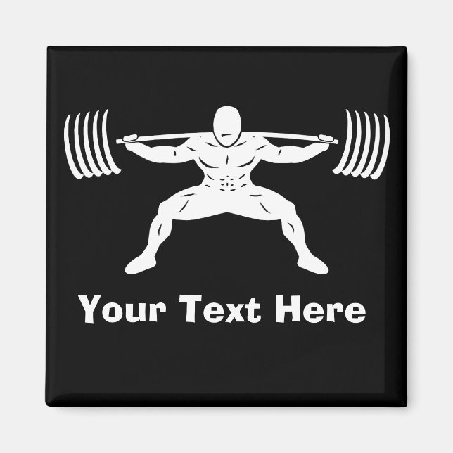 "POWER LIFTING" Power Squat Logo - Customisable Magnet (Front)
