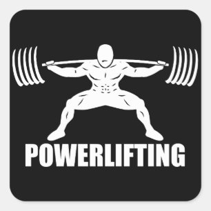 "Power lifting" Squat Motivational Square Sticker