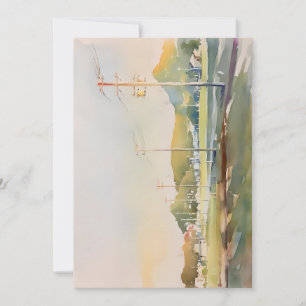Power Lines In Watercolor Holiday Card