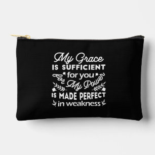 Power Made Perfect In Weakness  2 Corinthians 12:9 Accessory Pouch