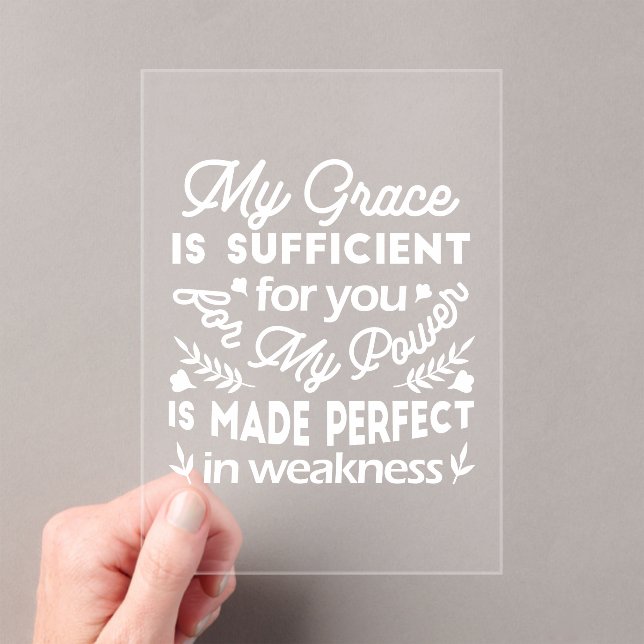 Power Made Perfect In Weakness  2 Corinthians 12:9 Acrylic Invitations (Insitu (Handheld))