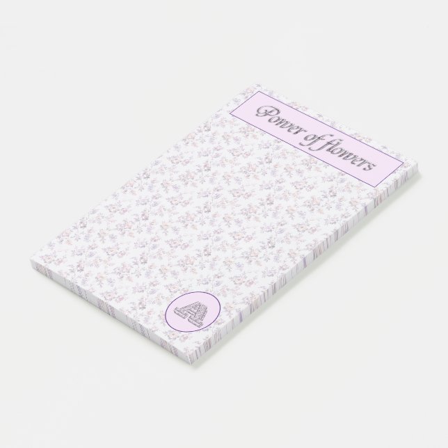 Power of flowers (A-Z) Collection Monogram A Post-it Notes (Angled)