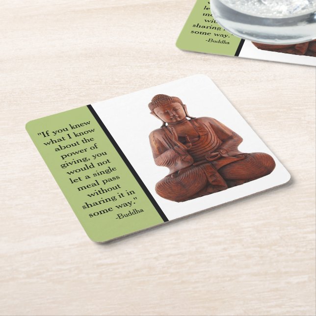 Power of Giving Square Paper Coaster (Angled)