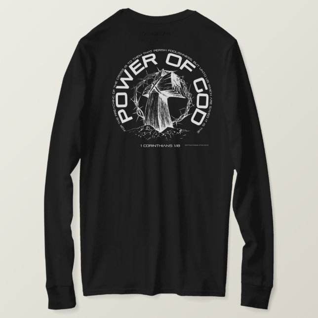 Power of God - Long sleeve, black T-Shirt (Design Back)