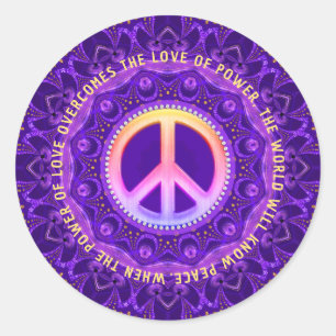 Power of Love Peace Energy Customizable Classic Round Sticker