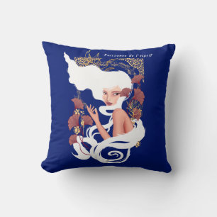 Power Of Mind Art Nouveau Floral Artwork Cushion