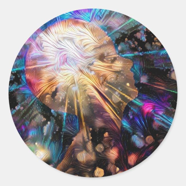 Power of mind classic round sticker (Front)