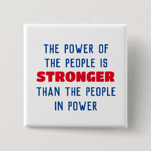 Power of the People 15 Cm Square Badge