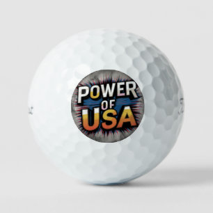 Power of USA Golf Ball - Patriotic American 