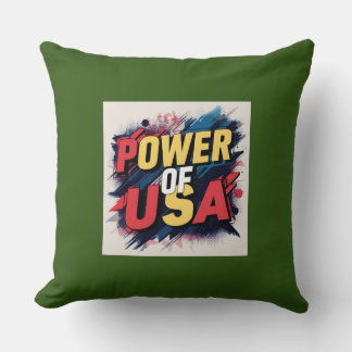 Power of USA Pillow - Bold Patriotic Design