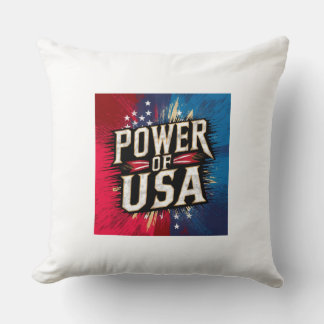 Power of USA Pillow - Patriotic American Flag 