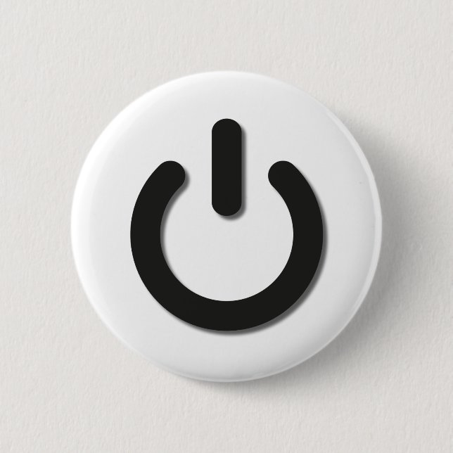 Power Off/On 6 Cm Round Badge (Front)