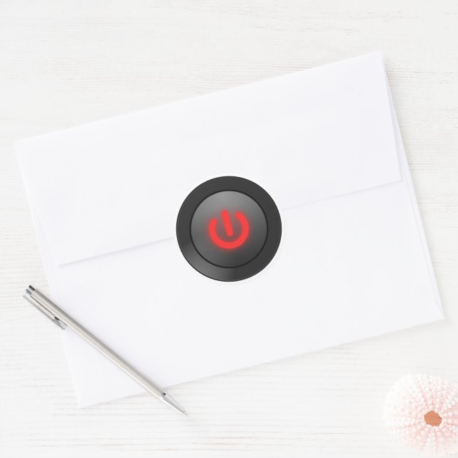 Power Off Symbol Classic Round Sticker (Envelope)