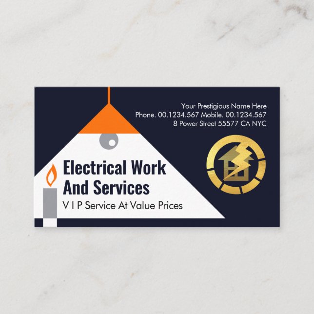 Power Outage Electrical Lightbulb Business Card (Front)