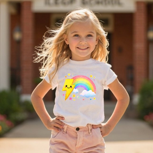 Power Pals™ Rainbow Bolt Toddler T-Shirt – Cute Ra (Creator Uploaded)