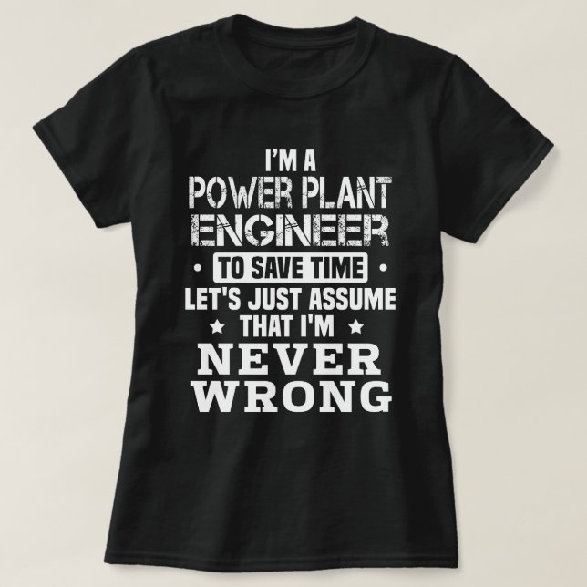 Power Plant Engineer T-Shirt (Design Front)