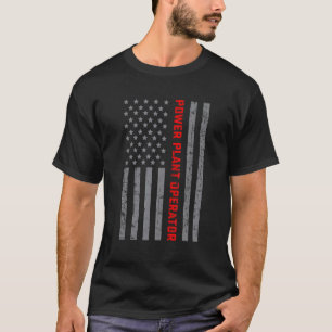 Power Plant Operator Vintage US Flag For Men Dad T-Shirt