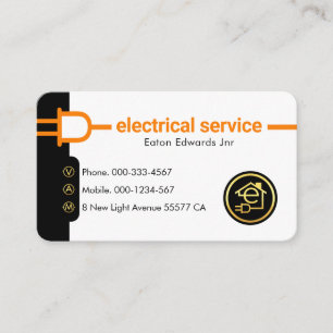 Power Plug Electrical Supply Line Business Card