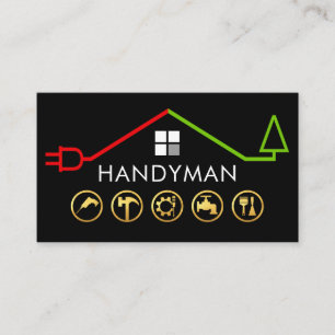 Power Plug Tree Home Handyman Service Business Card