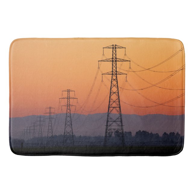 Power Pylons at Sunset Bath Mat (Front)