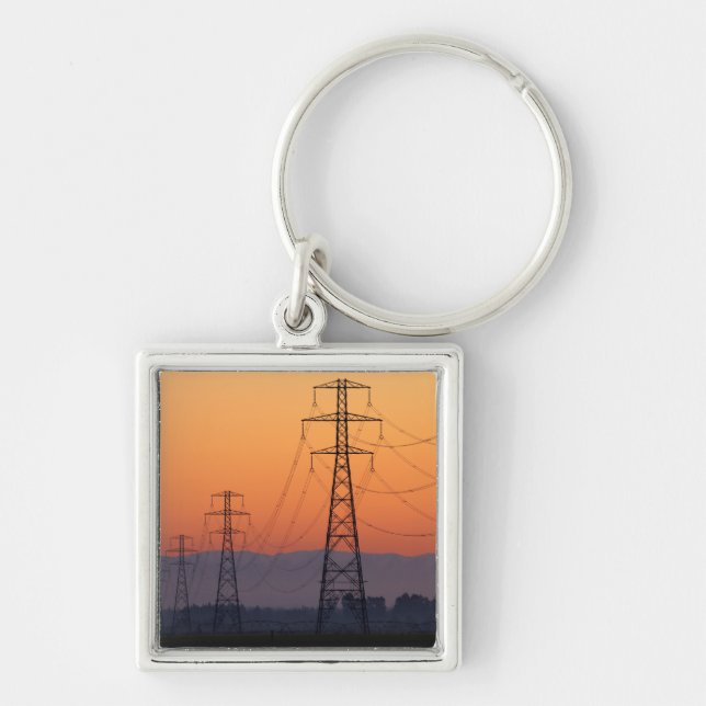 Power Pylons at Sunset Key Ring (Front)