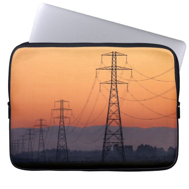 Power Pylons at Sunset Laptop Sleeve (Front)