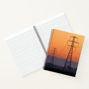 Power Pylons at Sunset Notebook
