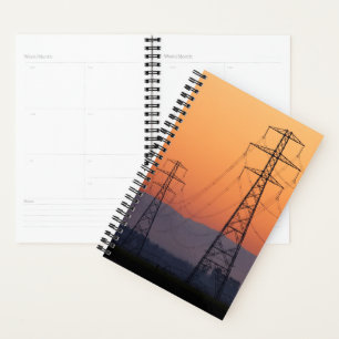 Power Pylons at Sunset Planner