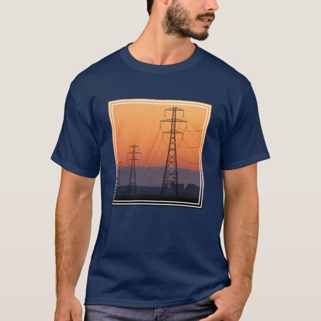 Power Pylons at Sunset T-Shirt (Front)