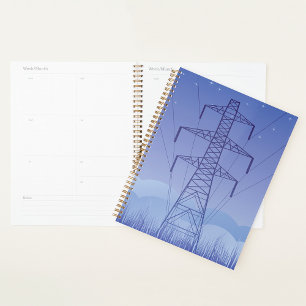 Power Pylons Starry Sky Spiral Planner