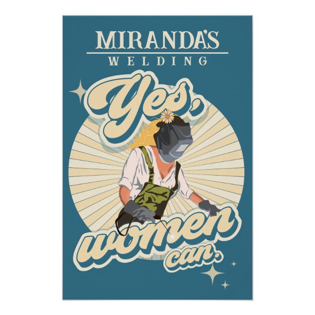 Power quote welder woman custom workshop name poster (Front)