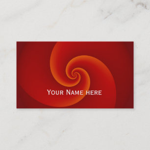 Power Spirals Fractal Pattern - red Business Card