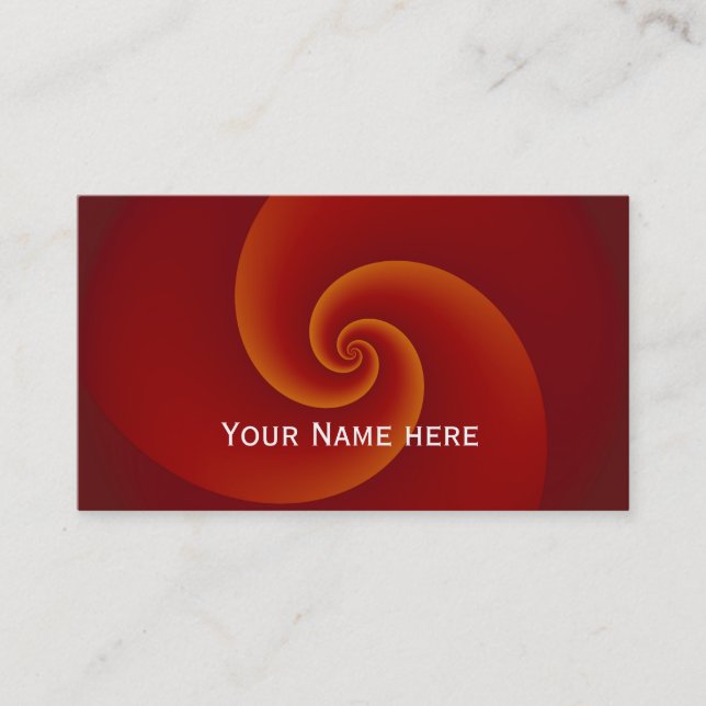 Power Spirals Fractal Pattern - red Business Card (Front)