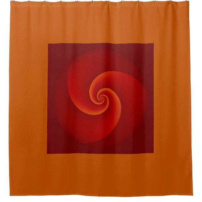 Power Spirals Fractal Pattern - red Shower Curtain (Front)