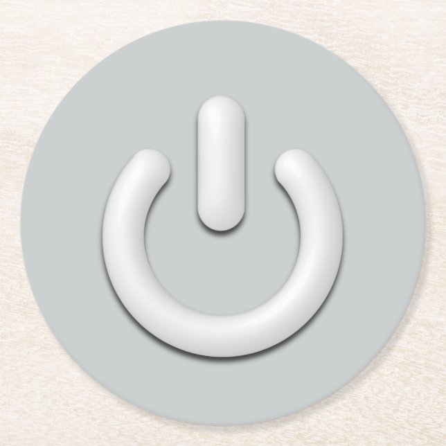 Power Standby Toggle Icon Modern Round Paper Coaster (Front)