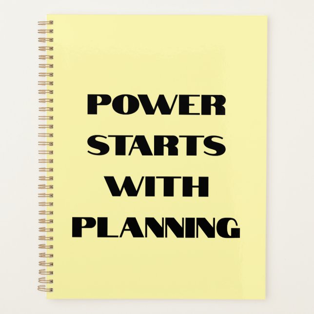 Power Starts With Planning Motivational Notebook Planner (Front)