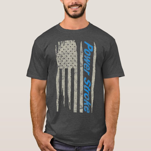Power Stroke American Flag T-Shirt (Front)