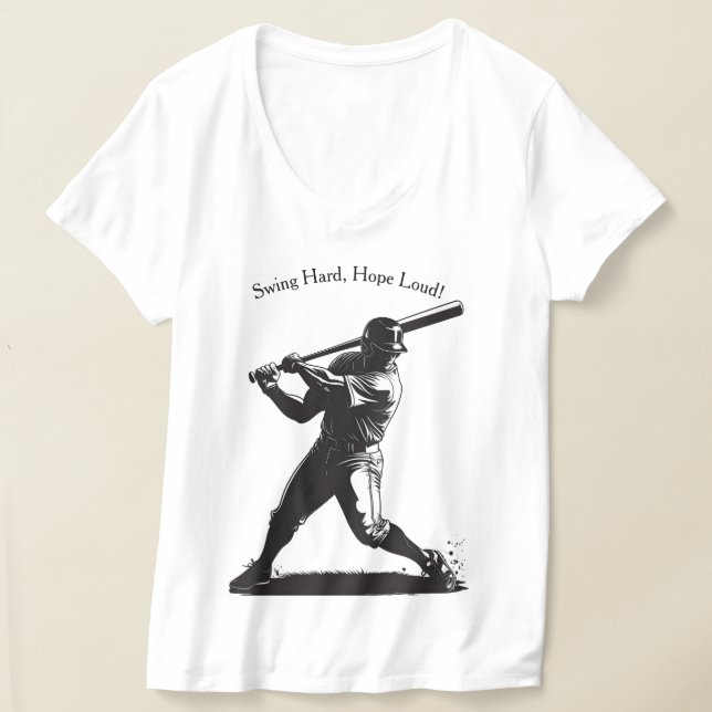 Power Swing – Comic Style Baseball Design T-Shirt (Laydown)
