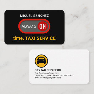 Power Switch On Time Taxi Business Card