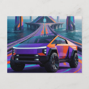 Power The Distance Futuristic Pickup For Truck Fan Postcard