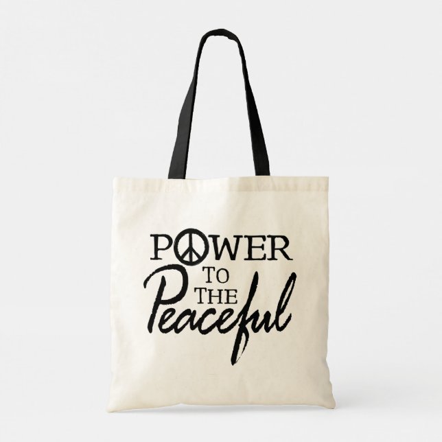 Power To The Peaceful Tote Bag (Back)